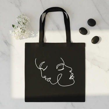 Wrapzy One Line Art Face Tote Bag - Wrapzy