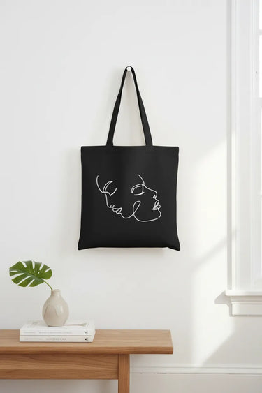 Wrapzy One Line Art Face Tote Bag - Wrapzy