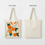 Wrapzy Orange Botanical Tote Bag - Wrapzy