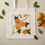 Wrapzy Orange Botanical Tote Bag - Wrapzy