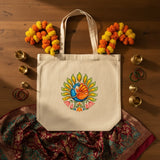 Wrapzy Kerala Mural Peacock Tote Bag - Wrapzy