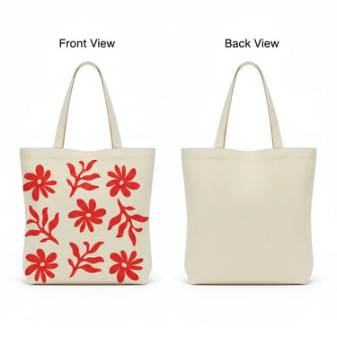 Wrapzy Red Daisy Pattern Tote Bag - Wrapzy
