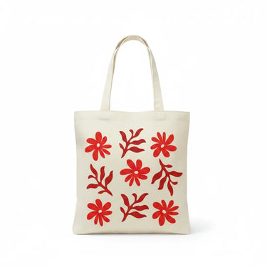 Wrapzy Red Daisy Pattern Tote Bag - Wrapzy
