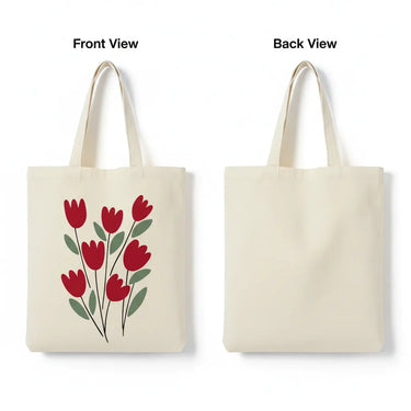 Wrapzy Red Tulip Tote Bag - Wrapzy