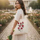 Wrapzy Red Tulip Tote Bag - Wrapzy