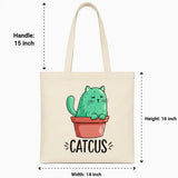 Wrapzy Cactus Canvas Tote Bag - Wrapzy