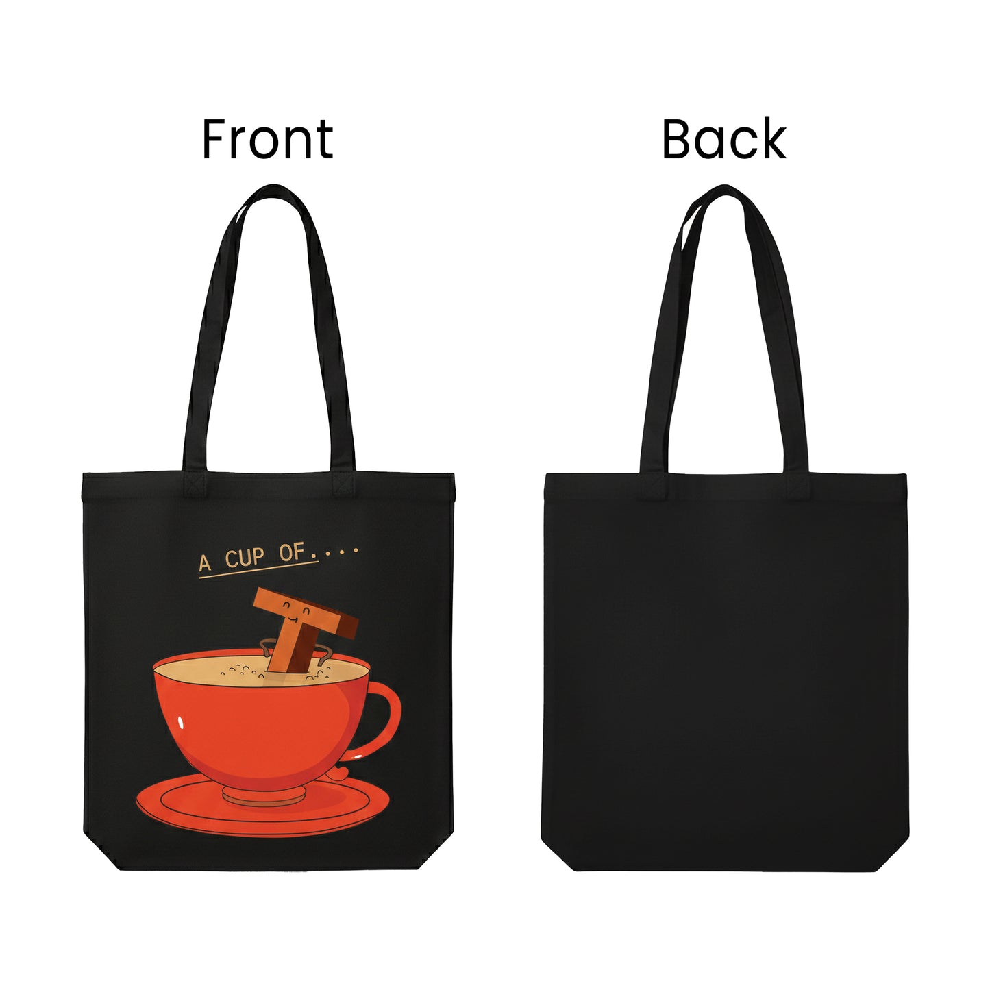 WRAPZY Black Canvas Tote Bag ? Handbags for Women | Large Printed Cotton Tote Bag for Shopping, College & Office | Reusable Everyday Carry Handbag (16 x 14 Inch) (PRINT3, One Size)