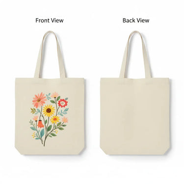 Wrapzy Wildflower Bouquet Tote Bag - Wrapzy