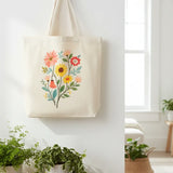 Wrapzy Wildflower Bouquet Tote Bag - Wrapzy