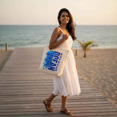 Wrapzy Ocean Canvas Tote Bag - Wrapzy