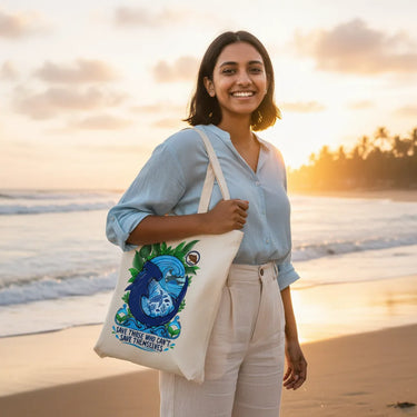 Wrapzy Fish Canvas Tote Bag - Wrapzy