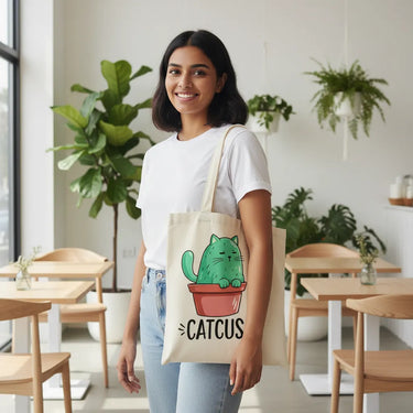 Wrapzy Cactus Canvas Tote Bag - Wrapzy