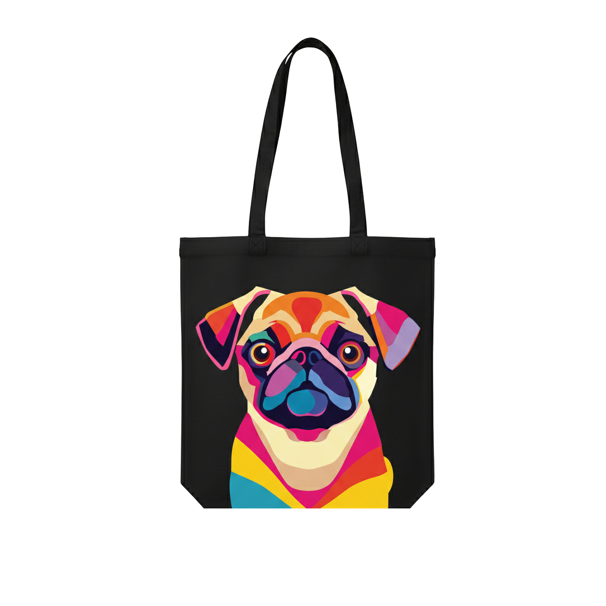 WRAPZY Black Canvas Tote Bag ? Handbags for Women | Large Printed Cotton Tote Bag for Shopping, College & Office | Reusable Everyday Carry Handbag (16 x 14 Inch) (PRINT1, One Size)