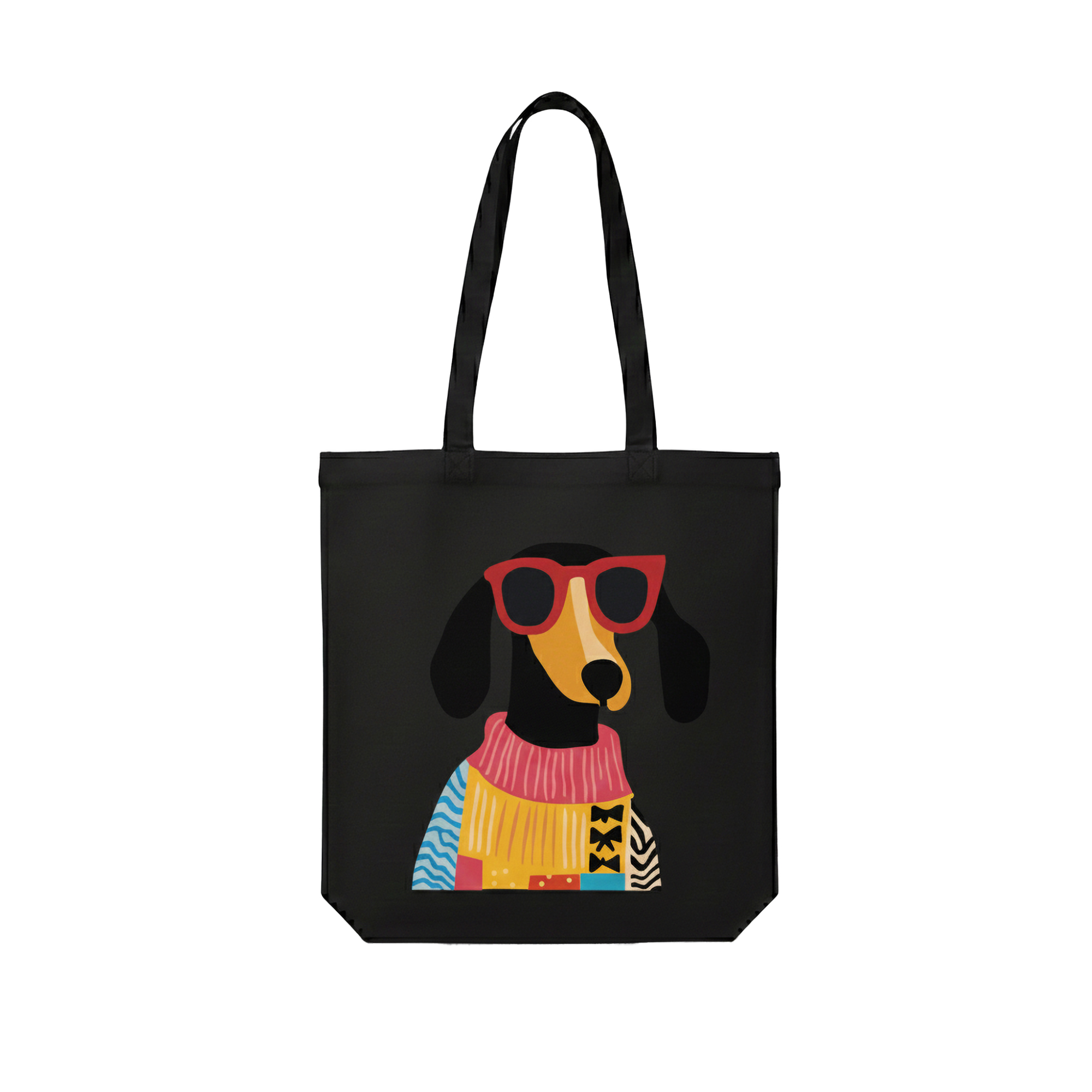 WRAPZY Black Canvas Tote Bag ? Handbags for Women | Large Printed Cotton Tote Bag for Shopping, College & Office | Reusable Everyday Carry Handbag (16 x 14 Inch) (PRINT2, One Size)