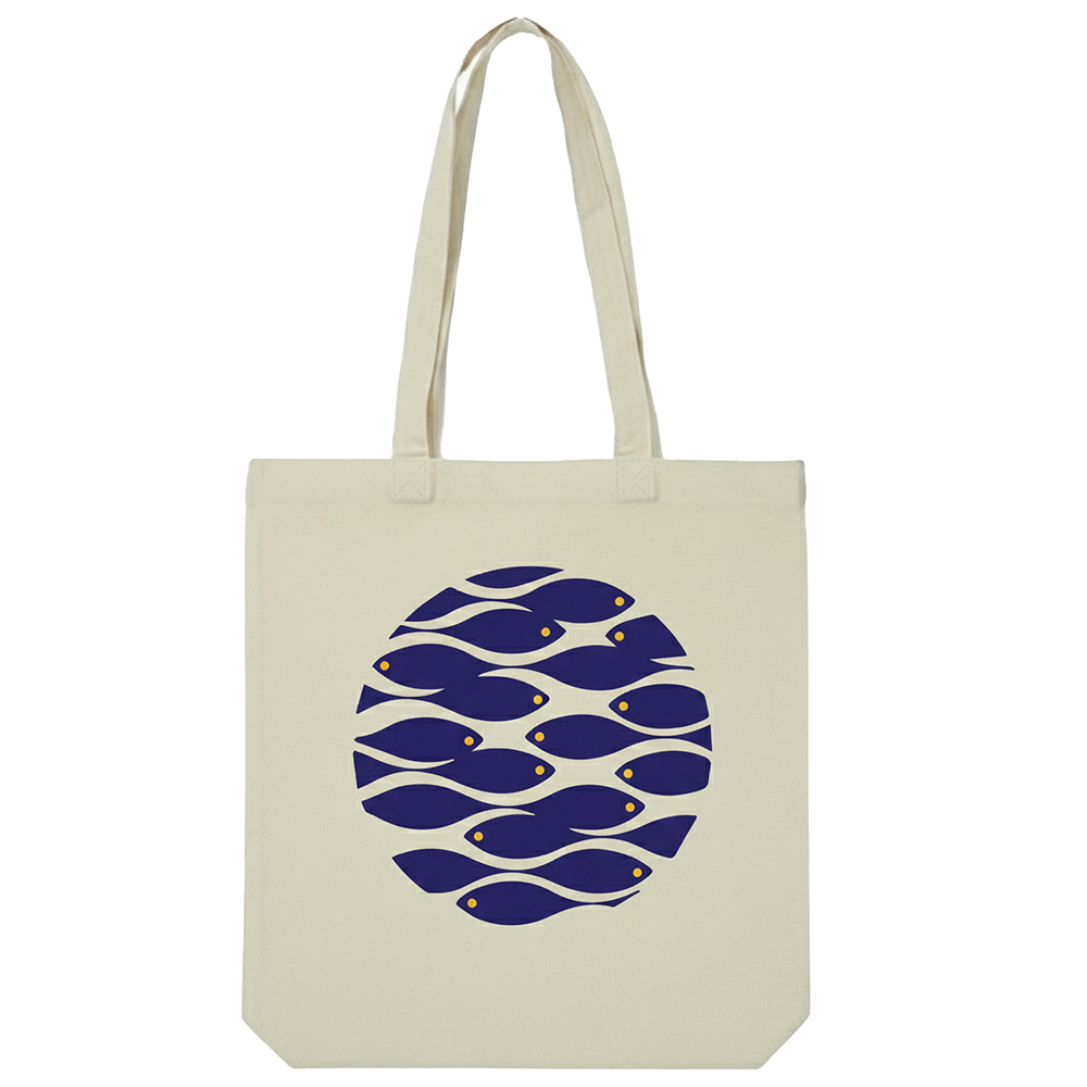 WRAPZY Premium Canvas Tote Bag for Women|Eco-Friendly, Reusable Tote Bag|Handbag for Women| Durable Shoulder Bag for Grocery, Travel, Work, School & Everyday Use | 16x14? (FISH, One Size)