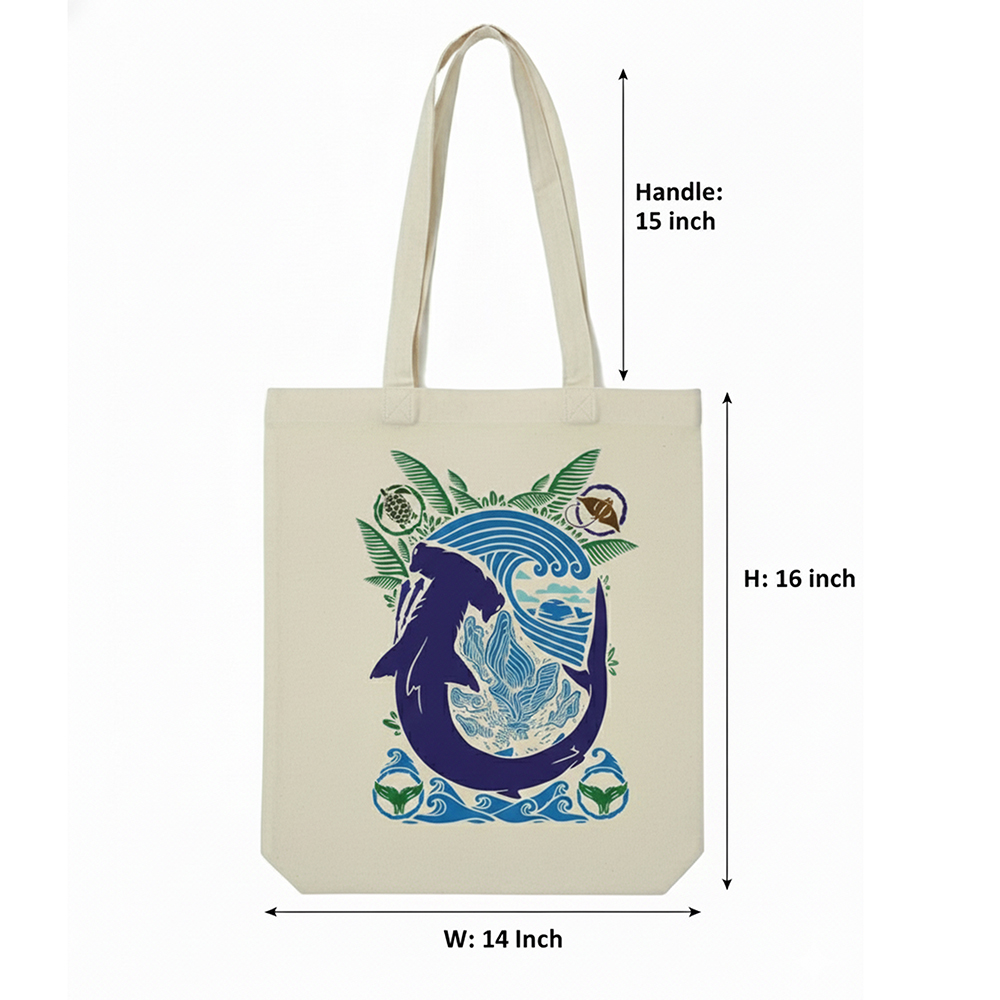 WRAPZY Premium Canvas Tote Bag for Women|Eco-Friendly, Reusable Tote Bag|Handbag for Women| Durable Shoulder Bag for Grocery, Travel, Work, School & Everyday Use | 16x14? (OCEAN-3, One Size)