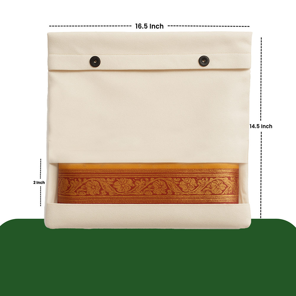 Wrapzy 100% Pure Cotton Saree Cover with Button Closure |Pack of 24 16"x14"Saree Organizer Bags |Moisture Resistant Cloth Storage Bags for Sarees, Dupattas & Lehengas | Eco-Friendly Wardrobe