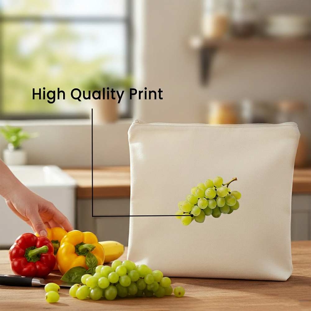 Wrapzy 100% Cotton Reusable Fruit Bags for Fridge | Eco-Friendly Storage Bags | Washable Breathable Cloth Bags for Fruits | Plastic-Free Kitchen Organizer | 12x12 Inches | Pack of 10