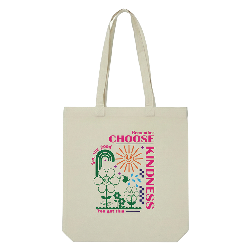 WRAPZY Premium Canvas Tote Bag for Women|Eco-Friendly, Reusable Tote Bag|Handbag for Women| Durable Shoulder Bag for Grocery, Travel, Work, School & Everyday Use | 16x14? (KIDNESS, One Size)