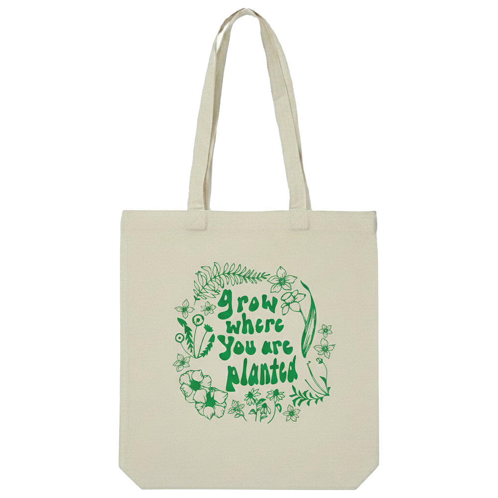 WRAPZY Premium Canvas Tote Bag for Women|Eco-Friendly, Reusable Tote Bag|Handbag for Women| Durable Shoulder Bag for Grocery, Travel, Work, School & Everyday Use | 16x14? (PLANTED, One Size)