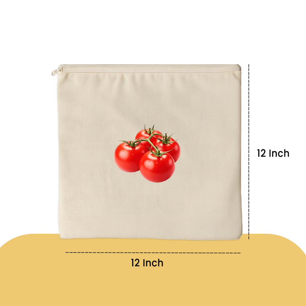 Wrapzy 100% Cotton Reusable Vegetable Bags for Fridge | Eco-Friendly Storage Bags | Washable Breathable Cloth Bags for Vegetables | Plastic-Free Kitchen Organizer | Pack of 10
