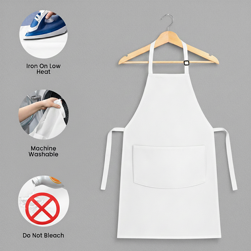 WRAPZY Waterproof Kitchen Apron Pack of 2 (White & Black) for Men & Women ? Bib Apron with Front Pocket, Oil & Stain Resistant, Reusable Chef Apron for Cooking, Baking, BBQ, Cleaning, Cafe &