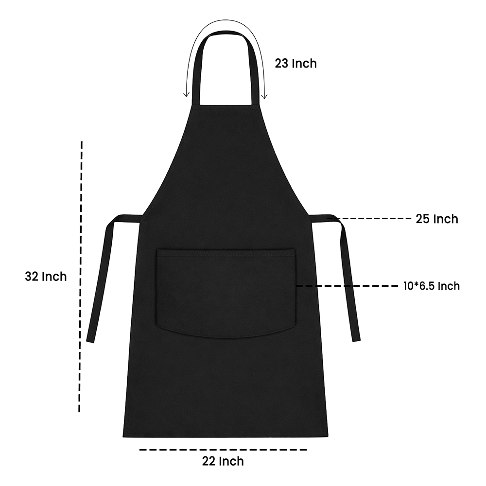 WRAPZY - Waterproof Unisex Solid Kitchen Apron for Men & Women with Adjustable Neck Strap - Apron for Chef - Cooking Apron for Men - Waterproof - Kitchen Dress for Women - Pack of 2 (Black)